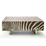 Кофейный стол Kenya Coffee Table Bone Inlay ZEBRA Beige  варинант исполнения - 2 | Loft Concept в Костроме