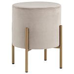 Бежевый пуф на золотистых ножках SANJAY варинант исполнения - 1 | Loft Concept в Костроме