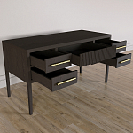 Большой Рабочий стол Primo с 5 выдвижными ящиками Темный орех варинант исполнения - 6 | Loft Concept в Костроме