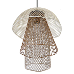 Подвесной светильник Beige Gold Mesh Tube Lampshade Hanging Lamp варинант исполнения - 3 | Loft Concept в Костроме
