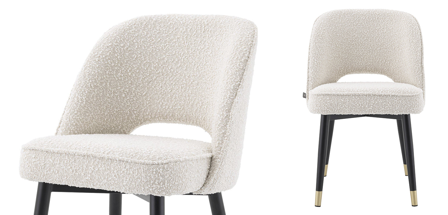 Комплект из двух стульев Eichholtz Dining Chair Cliff set of 2 Boucle cream Комплект из двух стульев Eichholtz Dining Chair Cliff set of 2 Boucle cream - Loft-Concept в Костроме