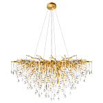 Люстра подвесная с прозрачными стеклянными подвесками в форме капель Диаметр 100 см Droplet Chandelier варинант исполнения - 2 | Loft Concept в Костроме