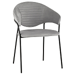 Серый стул с обивкой из искусственной замши Alexis варинант исполнения - 1 | Loft Concept в Костроме