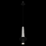 Подвесной светильник с узким цилиндрическим плафоном и черным металлическим декором Concrete Pipe варинант исполнения - 11 | Loft Concept в Костроме