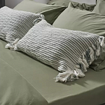 Чехол на подушку мятного цвета с бахромой и объемным узором Ethnic mix варинант исполнения - 5 | Loft Concept в Костроме