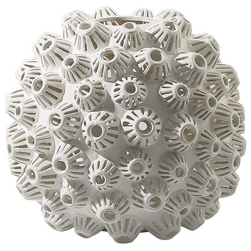 Декоративная ваза Unique Sea Urchin White Vase Белый Декоративная ваза Unique Sea Urchin White Vase Белый в Костроме | Loft Concept