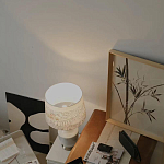 Настольная лампа с принтом на белом тканевом абажуре Roof Garden Lamp варинант исполнения - 7 | Loft Concept в Костроме