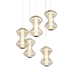 Люстра светодиодная с стеклянными волнообразными плафонами Amphora of Light варинант исполнения - 2 | Loft Concept в Костроме