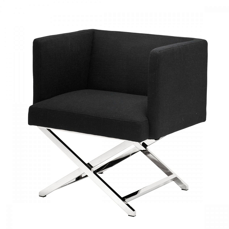 Кресло Eichholtz Chair Dawson Black Черный Нержавеющая сталь Кресло Eichholtz Chair Dawson Black Черный Нержавеющая сталь в Костроме | Loft Concept