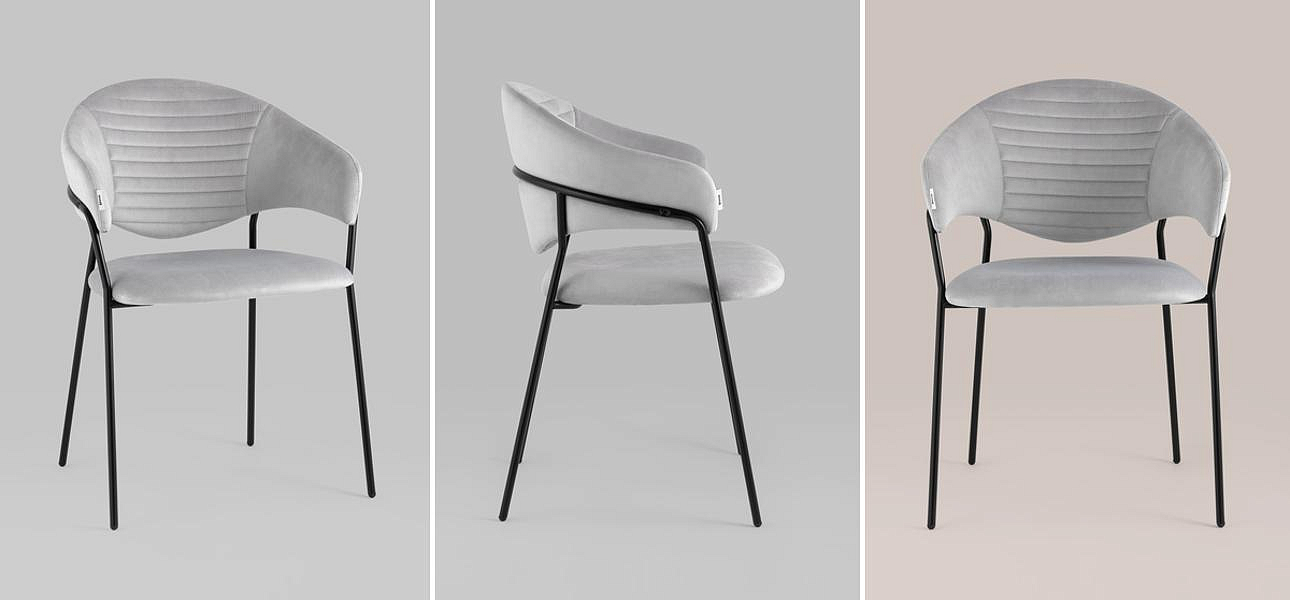 Стул Alexis Chair Светло-Серый Велюр Стул Alexis Chair Светло-Серый Велюр - Loft-Concept в Костроме