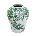 Ваза с зелеными цветочными и птичьими мотивами Vase Inspired by Nature варинант исполнения - 1 | Loft Concept в Костроме