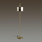 Торшер с круглым плафоном на высокой бронзовой ножке с вертикальным декором из металлических трубок Sohne варинант исполнения - 2 | Loft Concept в Костроме