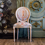 Стул из массива бука светло-серый с растительным орнаментом Raffael Angel Grey Chair варинант исполнения - 2 | Loft Concept в Костроме