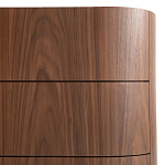 Комод округлой формы с тремя ящиками Walnut and Leather варинант исполнения - 7 | Loft Concept в Костроме