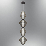 Подвесной светильник вертикальный с плетеным металлическим каркасом Metal Interweaving варинант исполнения - 2 | Loft Concept в Костроме