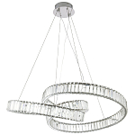 Подвесная люстра в виде изогнутых колец с хрустальным декором Ring Horizontal Oculus Chrome Light Chandelier варинант исполнения - 2 | Loft Concept в Костроме