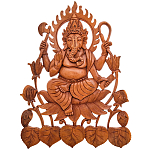 Панно из дерева Ганеша Panel With Animals варинант исполнения - 1 | Loft Concept в Костроме