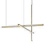 Люстра с 3-мя  пересекающимися цилиндрическими плафонами на тонких тросах Trumpet tube варинант исполнения - 1 | Loft Concept в Костроме
