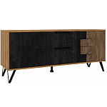 ТВ-тумба с  2-мя ящиками и закрытыми полками Stone Effect варинант исполнения - 1 | Loft Concept в Костроме