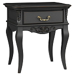 Тумба прикроватная черная из массива бука в стиле прованс Black Provence варинант исполнения - 1 | Loft Concept в Костроме