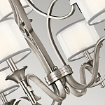 Люстра с белыми тканевыми абажурами в прозрачных стеклянных цилиндрах Kichler варинант исполнения - 3 | Loft Concept в Костроме