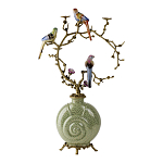 Подсвечник с декором из птиц на ветвях из фарфора с бронзовыми элементами Birds of Paradise варинант исполнения - 3 | Loft Concept в Костроме