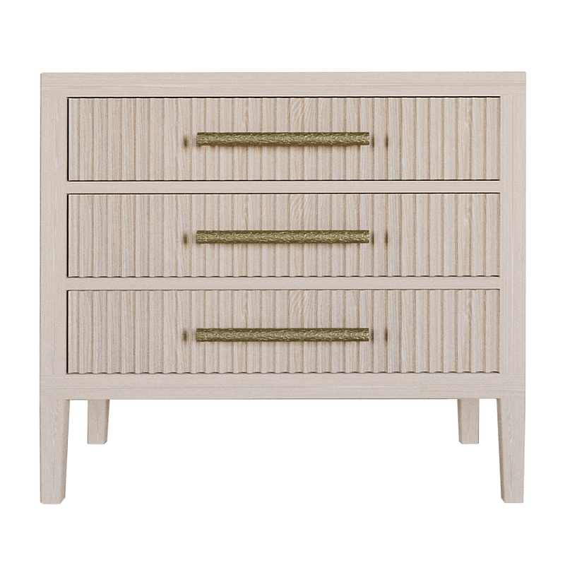 Тумба Primo  с тремя ящиками шпон Светлый дуб Древесина Золотой в Костроме | Loft Concept 