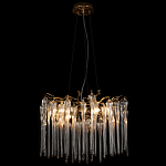 Люстра подвесная круглая в виде ветвей деревьев бронзового цвета с прозрачными подвесками-каплями Droplet Chandelier варинант исполнения - 4 | Loft Concept в Костроме