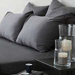 Постельное белье однотонное из сатина темно-серого цвета Eden Line варинант исполнения - 3 | Loft Concept в Костроме