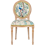 Стул из массива бука бежевый с изображением птиц в саду Beige Green Chinoiserie Blue Bird Chair варинант исполнения - 1 | Loft Concept в Костроме