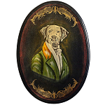 Картина в овальной раме Chinoiserie Grey Dog Portrait варинант исполнения - 1 | Loft Concept в Костроме