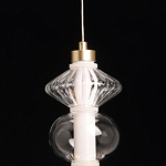 Подвесной светильник с вертикальной композицией из прозрачных и янтарных стеклянных шаров и ромбов Gabriel Scott Luna варинант исполнения - 9 | Loft Concept в Костроме