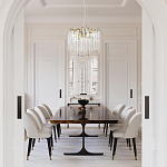 Люстра подвесная круглая в виде ветвей деревьев бронзового цвета с прозрачными подвесками-каплями Droplet Chandelier варинант исполнения - 7 | Loft Concept в Костроме