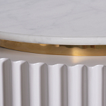 Тумбочка белая овальная с мраморной столешницей Thoroughbass варинант исполнения - 6 | Loft Concept в Костроме