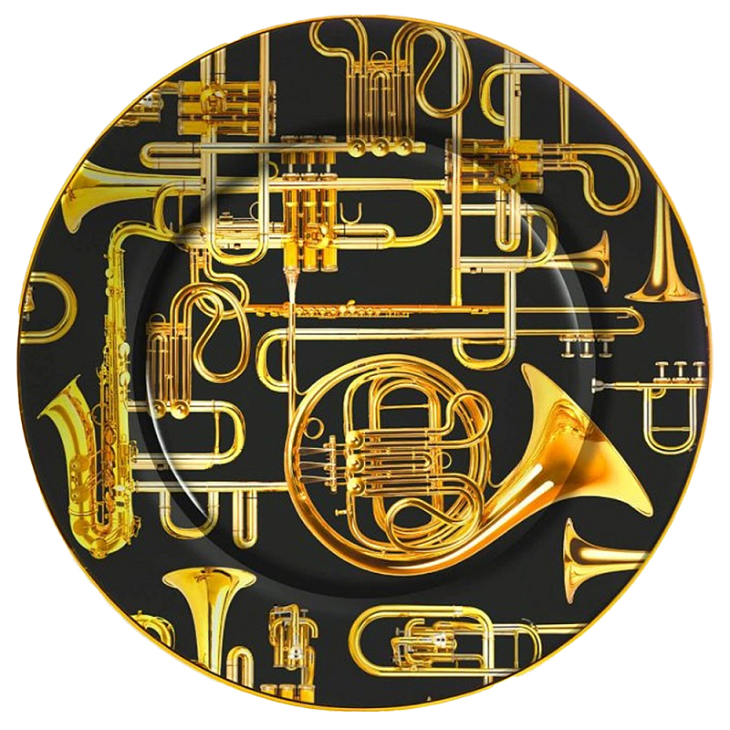 Тарелка Seletti Trumpets Черный Золотой Тарелка Seletti Trumpets Черный Золотой в Костроме | Loft Concept