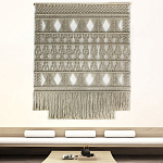 Панно на стену плетеное Макраме бежевый цвет  варинант исполнения - 11 | Loft Concept в Костроме