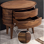 Прикроватный столик из дерева с 2-мя ящиками Moon Walnut Furniture варинант исполнения - 4 | Loft Concept в Костроме
