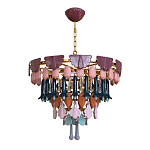 Люстра круглая с декором из разноцветных элементов в виде листьев Changing Seasons варинант исполнения - 7 | Loft Concept в Костроме