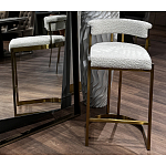 Стул барный букле бежевый с каркасом цвета матовое золото Tactility варинант исполнения - 6 | Loft Concept в Костроме