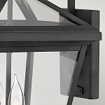 Настенный фонарь черного цвета с прозрачным стеклянным плафоном трапециевидной формы Hinkley варинант исполнения - 5 | Loft Concept в Костроме