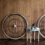 Часы настенные деревянные с римскими цифрами бронзового цвета Clock with History варинант исполнения - 2 | Loft Concept в Костроме