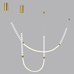 Подвесной светильник с 3-мя изогнутыми плафонами и белыми декоративными шариками PEARLS Suspension варинант исполнения - 3 | Loft Concept в Костроме