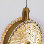 Подвесной светильник с плафонами из рельефного стекла Peony Glass Bronze Six варинант исполнения - 3 | Loft Concept в Костроме