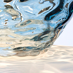 Настольная лампа со белым конусным абажуром и прозрачным голубым стеклянным основанием Quintiesse варинант исполнения - 5 | Loft Concept в Костроме