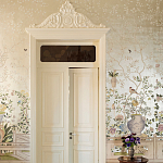 Обои ручная роспись Temple Newsam White Gold gilded silk варинант исполнения - 4 | Loft Concept в Костроме