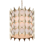 Подвесной светильник в форме цилиндра с фактурным серебряным каркасом и тканевым абажуром Silver Honeycomb варинант исполнения - 1 | Loft Concept в Костроме