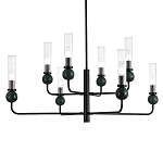 Люстра с 8-ю плафонами в форме стеклянных трубок и мраморных декоративных элементов Montreal варинант исполнения - 2 | Loft Concept в Костроме