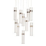 Люстра каскадная с прозрачными цилиндрическими плафонами Jenae Glass Tube Lighting варинант исполнения - 1 | Loft Concept в Костроме