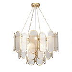 Люстра с многослойным эффектом из овальных элементов из непрозрачного стекла Conformation варинант исполнения - 2 | Loft Concept в Костроме