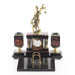 Настольный письменный набор из яшмы с часами в подарочной упаковке Manager Organizer варинант исполнения - 1 | Loft Concept в Костроме